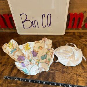 Handmade doll dress bunny print